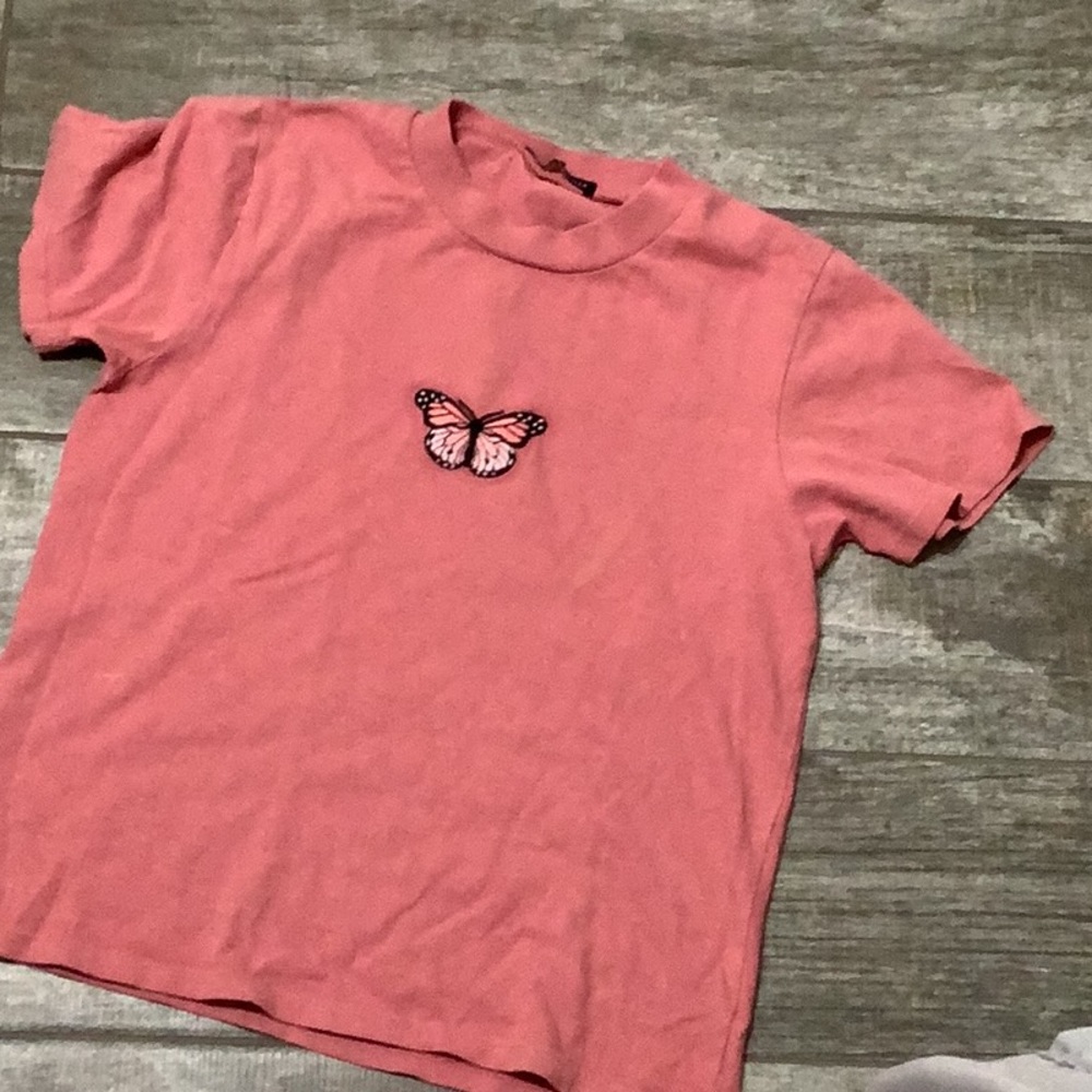 pink butterfly brandy melville top